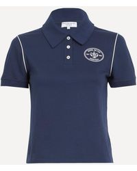 Sporty & Rich - Eden Crest Embroidered Pique Polo Shirt - Lyst