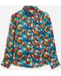 Liberty - Women's Chatsworth Bloom Silk Satin Relaxed Shirt - Lyst