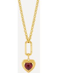 Rachel Jackson - 22Ct-Plated Personalised Electric Love Garnet Heart Pendant Necklace - Lyst