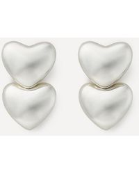 Annika Inez - Sterling Dual Voluptuous Heart Stud Earrings - Lyst