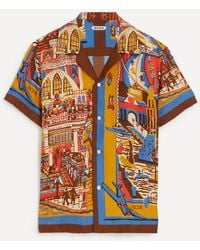 Bode - Manhattan Island Silk Short-Sleeve Shirt - Lyst