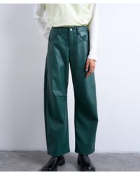 TOPSHOP - Faux Leather Barrel Leg Trousers - Lyst