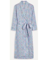 Liberty Sleeping Beauty Tana Lawn' Cotton Long Robe - Blue
