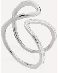 Monica Vinader - Gold Plated Vermeil Silver Riva Diamond Hoop Ring - Lyst