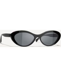 Chanel - Women's Oval Acetate Sunglasses One Size - Lyst