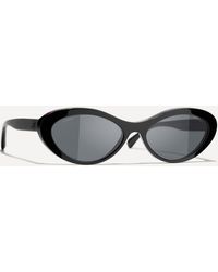 Chanel - Women's Oval Acetate Sunglasses One Size - Lyst