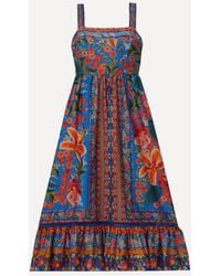 FARM Rio - Women's Stitched Garden Blue Maxi-dress - Lyst