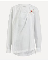 Dries Van Noten - Women's Embellished Twisted Oversized Shirt 12 - Lyst