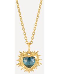 Rachel Jackson - 22Ct-Plated Electric Love Topaz Heart Pendant Necklace - Lyst