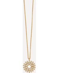 Astley Clarke 14ct Gold Rising Sun Diamond Pendant Necklace - Metallic