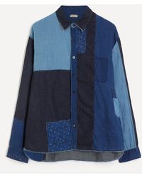 Kapital - Patchwork Katmandu Cotton-Linen Chambray Shirt - Lyst
