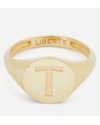 Liberty - 9Ct Initial Signet Ring - Lyst