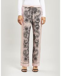 Valentino Silk Lace Print Pyjama Trousers - Multicolour