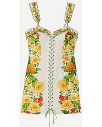FARM Rio - Off- Picnic Flowers Mini Dress - Lyst