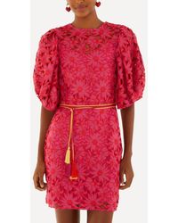 FARM Rio - Flowered Lace Mini Dress - Lyst
