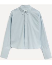 Ami Paris - Mens Cropped Cotton Poplin Striped Shirt - Lyst