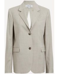 Loewe - Lightweight Wool Open-Back Tailored Blazer - Lyst