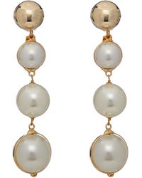 Rosantica Gold-tone Epica Faux Pearl Clip-on Drop Earrings - Metallic