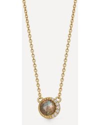 Astley Clarke - 18Ct-Plated Vermeil Luna Labradorite Pendant Necklace - Lyst