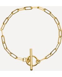 Otiumberg - 14ct Gold Plated Vermeil Silver Love Link Chain Bracelet One Size - Lyst