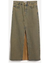 Ganni - Women's Overdyed Heavy Denim Maxi-skirt - Lyst