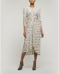 Isabel Marant Albi Printed Silk Midi-dress - Yellow