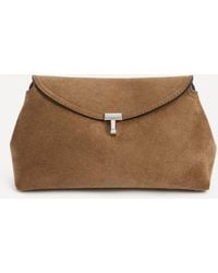 TOTEME - T-Lock Suede Clutch Bag - Lyst