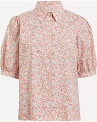 Liberty - Women's Phoebe Tana Lawn Cotton Puff-sleeve Shirt Xs - Lyst