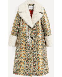 Stand Studio Linda Faux-shearling Long Coat - Multicolour