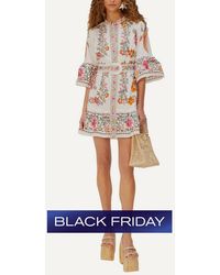 FARM Rio - Off- Delicate Forest Scarves Mini Dress - Lyst