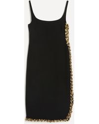 Dries Van Noten - Women's Black Embellished Crepe Midi-dress 12 - Lyst