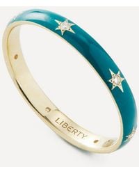 Liberty - 9Ct Ianthe Star Glazed Diamond Band Ring - Lyst