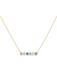 Dinny Hall Gold Vermeil Gem Drop Topaz Bar Necklace - Metallic