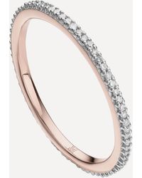 Monica Vinader Rose Gold Plated Vermeil Silver Skinny Diamond Eternity Ring - Metallic