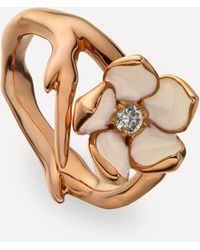 Shaun Leane - Rose Gold Plated Vermeil Silver Cherry Blossom Diamond Flower Ring - Lyst