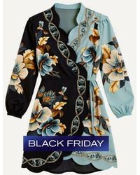 FARM Rio - Snake Garden Long-Sleeve Mini Dress - Lyst