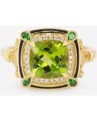 Kojis - 18Ct Peridot And Diamond Cocktail Ring - Lyst