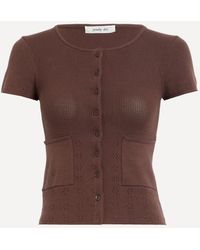 Peachy Den - Marie Knit Chocolate Polo Top - Lyst