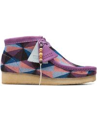 Clarks 26142805 Men's Bushacre 2 Mauve Suede Lace-Up Purple Casual Boots Shoes 