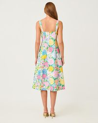 knee length dresses for ladies AMRITA MIDI DRESS, ONYX SOIREE EYELET