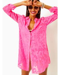 Lilly Pulitzer - Natalie Shirtdress Cover-up - Lyst