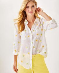 Lilly Pulitzer - Sea View Linen Button Down Top - Lyst