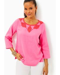 Lilly Pulitzer - Elyn Beaded Linen Top - Lyst