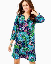Lilly Pulitzer Cath Take Me To The Sea Print Cotton Shift Dress in Blue ...