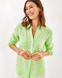 Lilly Pulitzer - Sea View Linen Button Down Top - Lyst