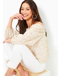 Lilly Pulitzer - Aimes Off-the-shoulder Eyelet Top - Lyst