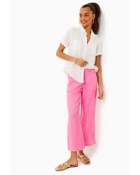 Lilly Pulitzer - 27" Brawley Linen Crop Pant - Lyst