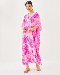 Lilly Pulitzer - Levy V-neck Silk Maxi Caftan - Lyst
