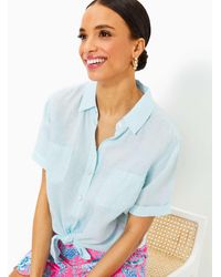 Lilly Pulitzer - Lynnie Button Down Linen Top - Lyst