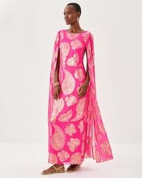 Lilly Pulitzer - Madelyn Silk Boat Neck Maxi Caftan - Lyst